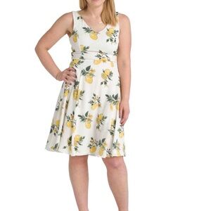 Eva Rose lemon dress 1x Citrus Charm Sleeveless Midi Dress